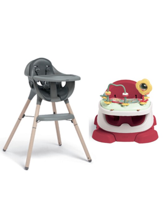 Baby Bug Cherry with Scandi Grey Juice Highchair Highchair image number 1